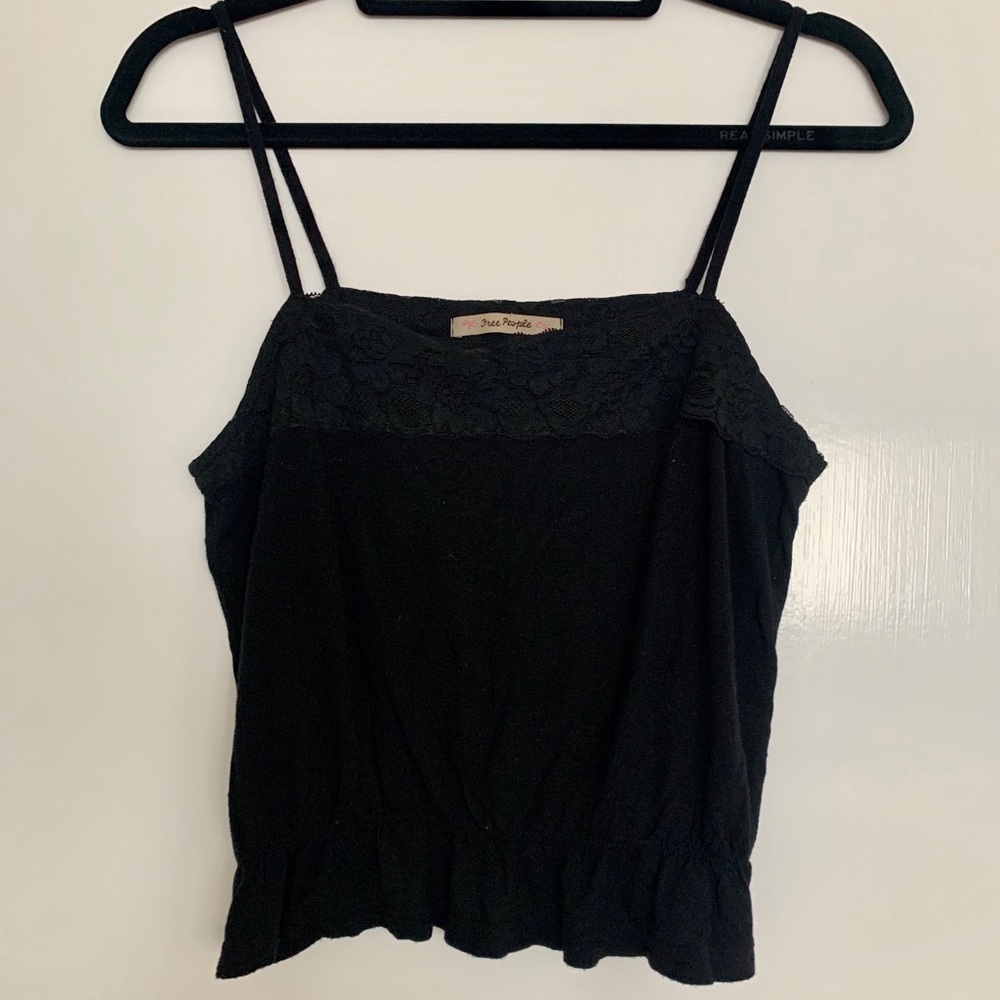 LAST CALL ⭐️ Free People Cropped Black Top - Picture 2 of 7